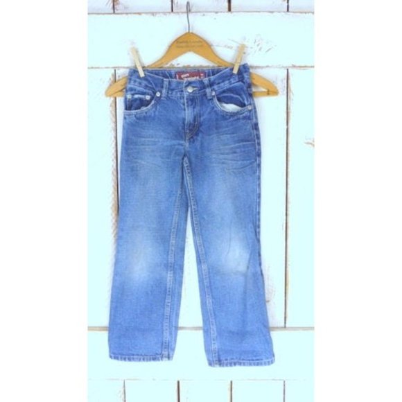 Kids / children's slim straight leg Levi's 514 dark blue denim jeans - 7 Regular - Picture 2 of 6